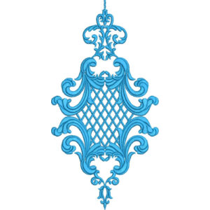 Elegant Ornamental Lattice Scrollwork Embroidery Machine Design with Classic Decorative Motif
