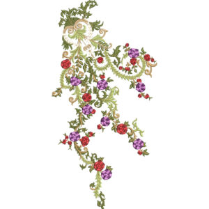 Elegant Ornamental Floral Vine Embroidery Machine Design with Decorative Botanical Scroll Pattern