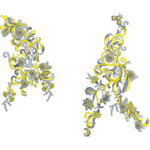 Elegant Ornamental Floral Scroll Corner Embroidery Machine Design Decorative Border Pattern Set