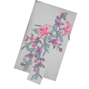 Elegant Floral Corner Embroidery Machine Design with Decorative Lily Vine Pattern