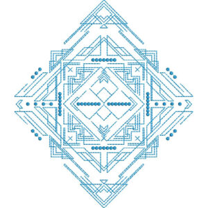 Elegant Geometric Art Deco Embroidery Machine Design with Decorative Abstract Line Pattern