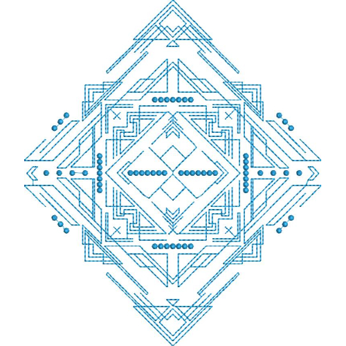 Elegant Geometric Art Deco Embroidery Machine Design with Decorative Abstract Line Pattern