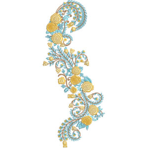 Elegant Paisley Floral Vine Embroidery Machine Design with Decorative Rose Scroll Pattern