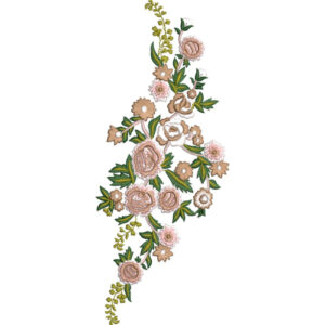 Elegant Floral Vine Embroidery Machine Design with Decorative Botanical Blossom Pattern