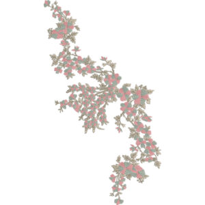 Elegant Geometric Floral Vine Embroidery Machine Design with Decorative Botanical Corner Pattern
