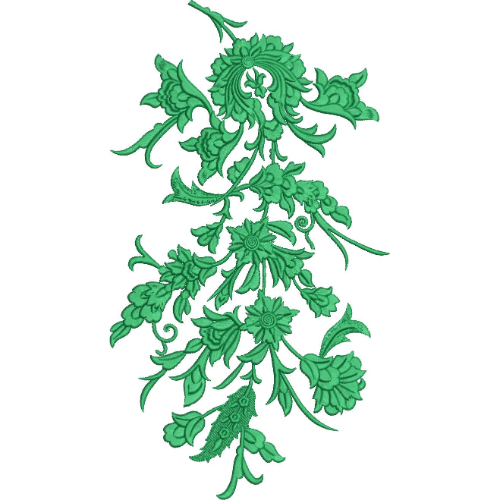 Elegant Ornamental Floral Vine Embroidery Machine Design with Decorative Botanical Scroll Pattern