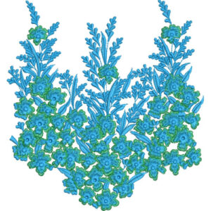Elegant Floral Neckline Embroidery Machine Design with Decorative Botanical Blossom Pattern