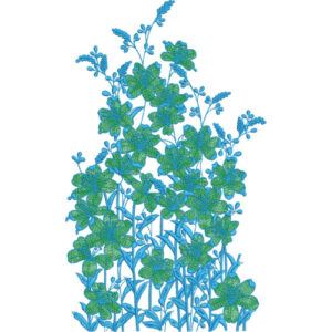 Elegant Wildflower Botanical Embroidery Machine Design with Decorative Floral Garden Pattern