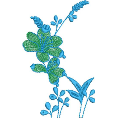 Elegant Botanical Floral Embroidery Machine Design with Decorative Wildflower Branch Pattern
