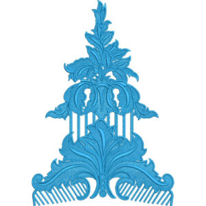 Elegant Ornamental Damask Embroidery Machine Design with Decorative Botanical Scroll Motif