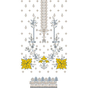Elegant Floral Dress Front Embroidery Design