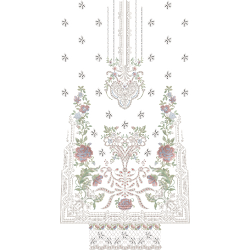 Elegant Floral Dress Panel Embroidery Design
