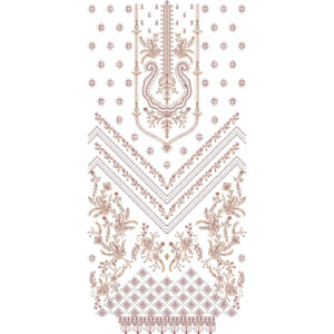 Elegant Ornamental Front Dress Embroidery Design