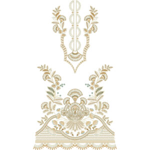 Elegant Floral Neckline Dress Embroidery Design