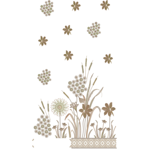 Elegant Floral Bottom Dress Embroidery Design