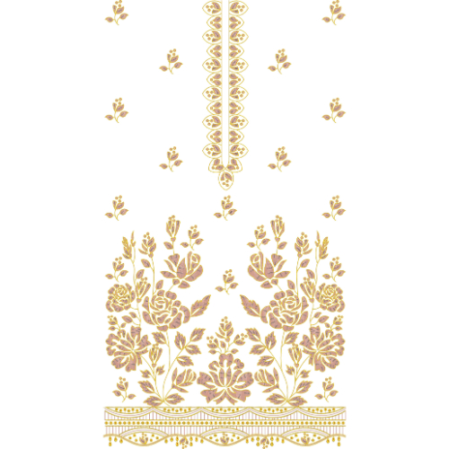 Elegant Floral Front Dress Embroidery Design