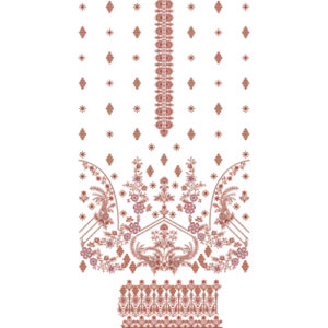 Elegant Floral Front Dress Embroidery Design