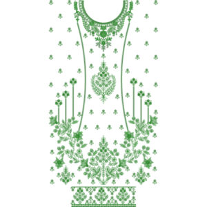 Elegant Floral Neckline Dress Embroidery Design