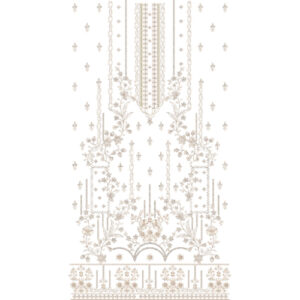 Elegant Floral Front Panel Dress Embroidery Design