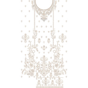 Elegant Floral Neckline Dress Embroidery Design