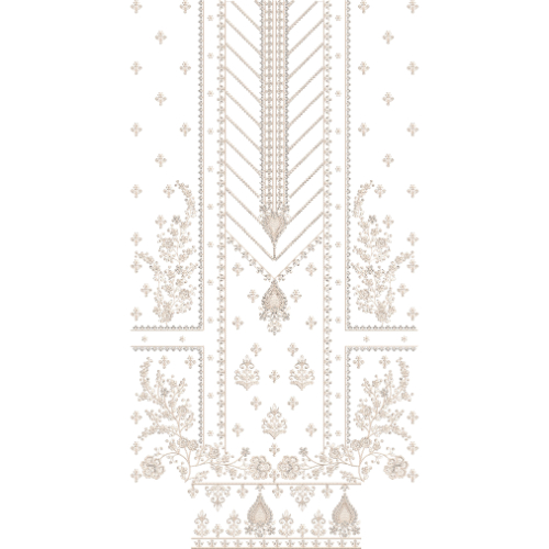 Elegant Geometric Floral Front Dress Embroidery Design