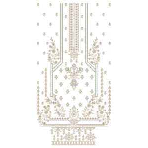 Elegant Floral Front Panel Dress Embroidery Design