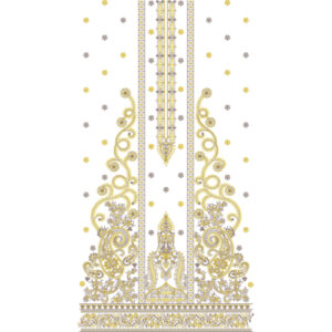 Elegant Ornamental Front Dress Embroidery Design