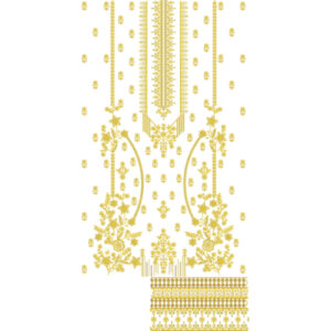 Elegant Floral Front Dress Embroidery Design