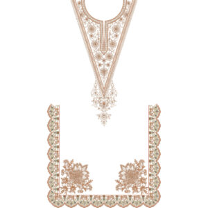 Elegant V-Neck Dress Embroidery Design