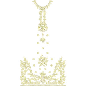 Elegant Floral Neckline Dress Embroidery Design