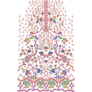 Elegant Multicolor Floral Front Dress Embroidery Design