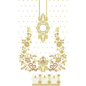 Elegant Floral Front Dress Embroidery Design