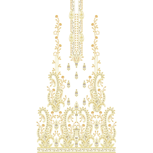 Elegant Paisley Front Dress Embroidery Design