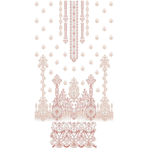 Elegant Ornamental Front Dress Embroidery Design