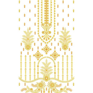 Elegant Floral Front Dress Embroidery Design