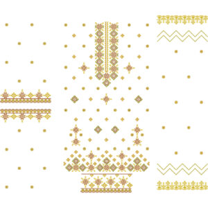 Elegant Geometric Front Dress Embroidery Design