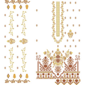 Elegant Floral Front Dress Embroidery Design