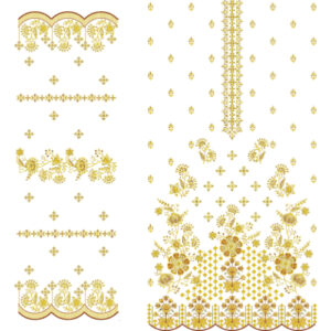 Elegant Floral Front Dress Embroidery Design