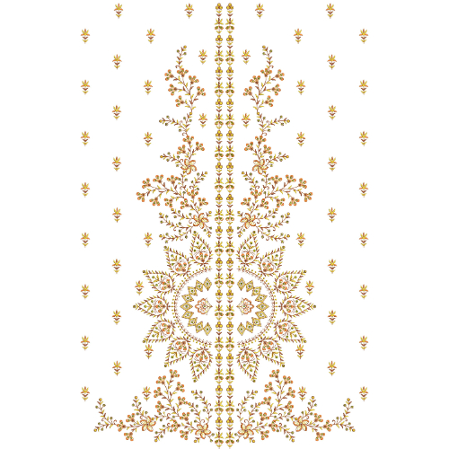 Elegant Floral Front Dress Embroidery Design