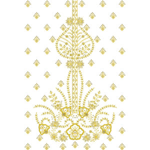 Elegant Floral Front Dress Embroidery Design