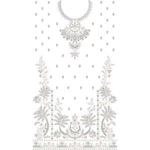 Elegant Floral Neckline Front Dress Embroidery Design