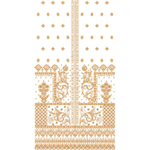 Elegant Ornamental Front Panel Dress Embroidery Design