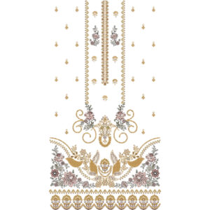 Elegant Floral Front Dress Embroidery Design