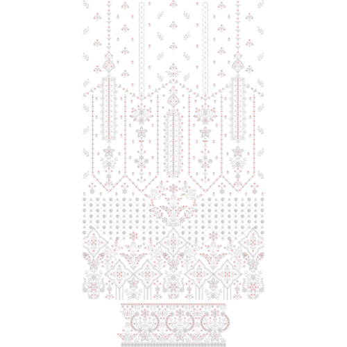 Elegant Geometric Front Dress Embroidery Design