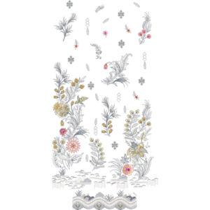 Elegant Botanical Front Dress Embroidery Design