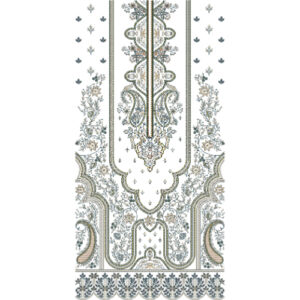 Elegant Floral Ornamental Front Dress Embroidery Design