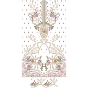 Elegant Floral Front Dress Embroidery Design