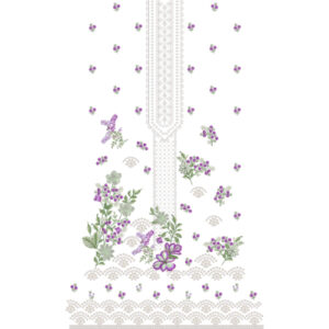 Elegant Floral Front Dress Embroidery Design