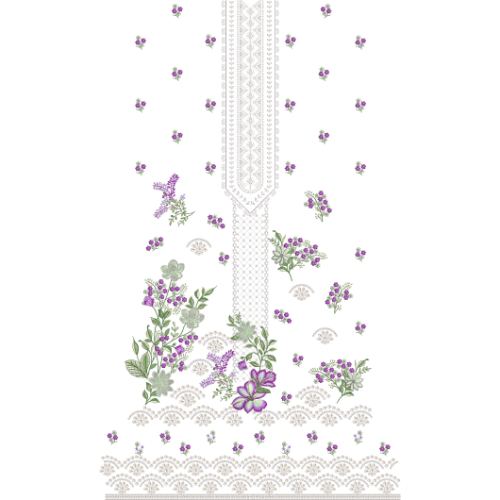 Elegant Floral Front Dress Embroidery Design