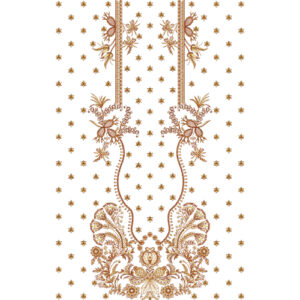 Elegant Floral Neckline Front Dress Embroidery Design